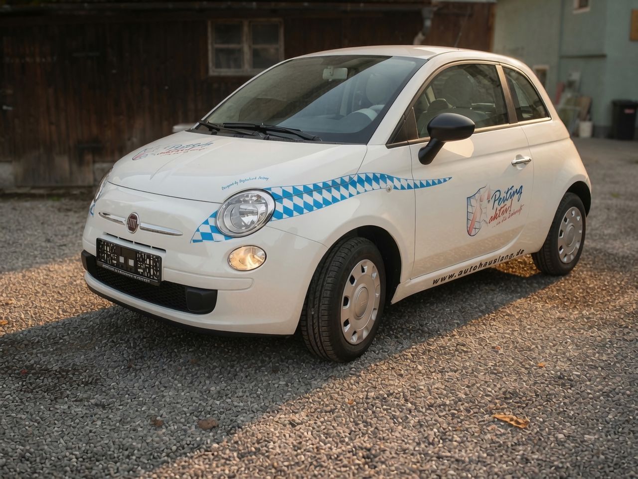 Beschrifteter Fiat 500 des Gewerbevereins Peiting aktiv!
